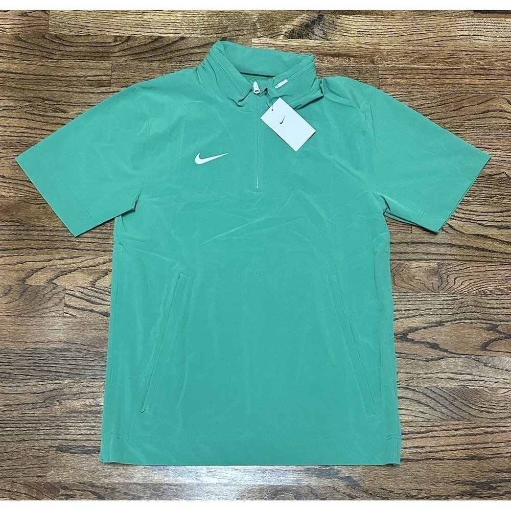 Nike Coaches Sideline Green Hooded Jacket Short Sleeve Men Sz S (FJ9548-315)